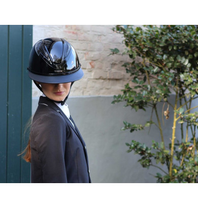 Galon casque cuir noir -...